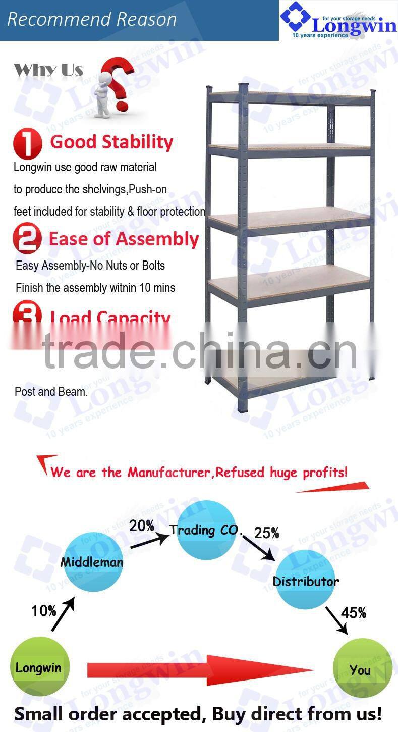 Boltless Rivet 5 Tier Metal Storage Shelves