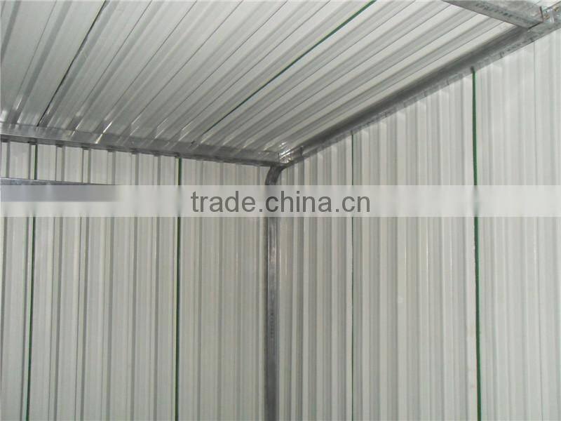 green garden tool storage shed