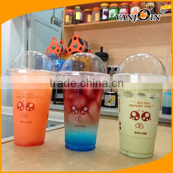 1000ML Disposable plastic PP split boba tea cups with lid 32 OZ