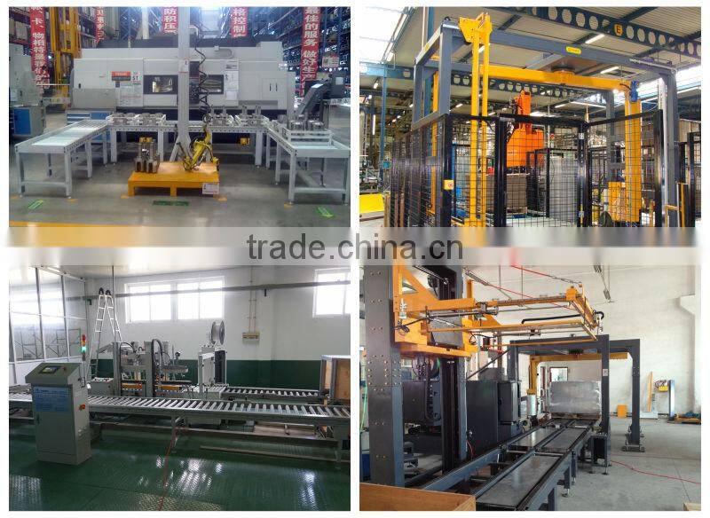 fully automatic rotary arm pallet wrapping machine with conveyor