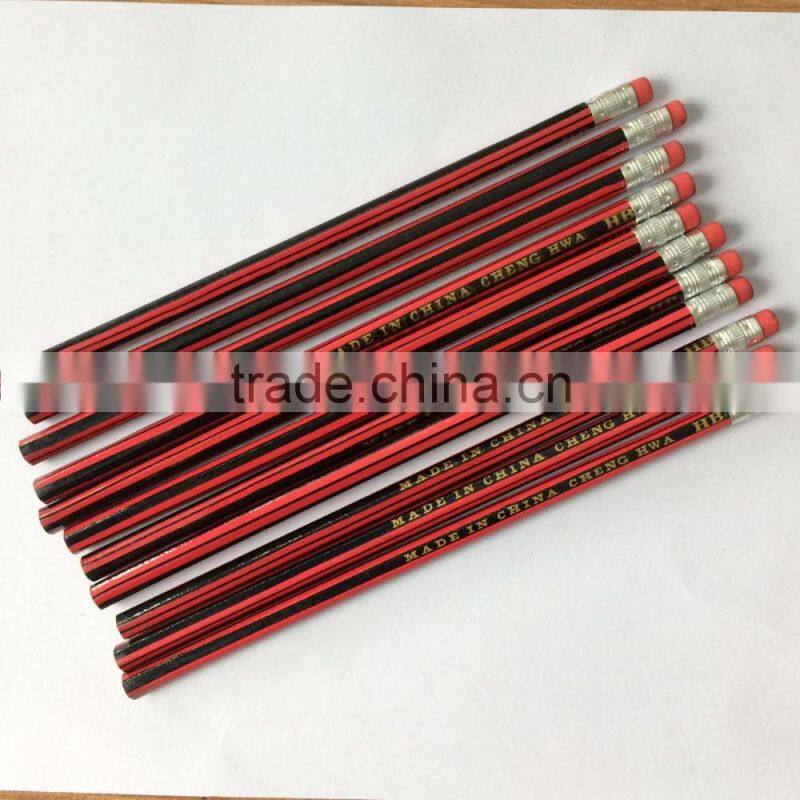 Cheap Wholesale School Stationary HB Pencils with Erasers