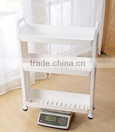 Movable Plastic PP Kitchen Bathroom Storage Rack Shelves