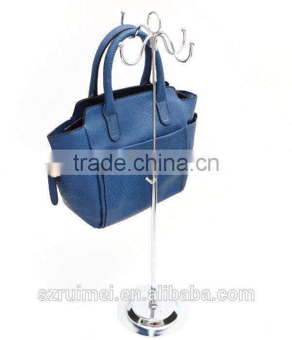 Customized adjustable floor standing hanging bag display stand