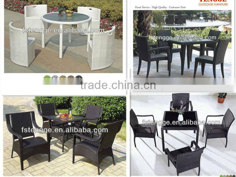 outdoor patio 6 seaters rattan table&chairs