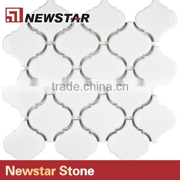 Grade First Quality Spanish Marble Crema Marfil Polished Lantern Shaped Mosaic Tiles