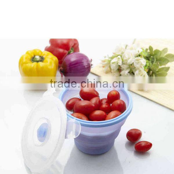 ECO FDA/ LFGB food grade flexible microwave oven heated safe silicone lunch boxes with lids / cover