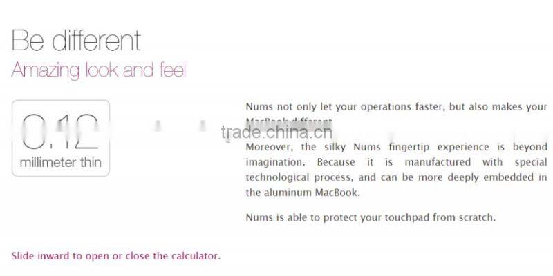 Ultra-Thin Smart Number Keypad For Macbook, Intelligent Touch Glass Keyboard, Thin Small Transparent Calulator Numberpad