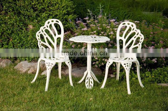 Twin Butterfly Bistro 3 Piece Set Outdoor Patio Furniture Set Antique Round Aluminum Coffee Table Set