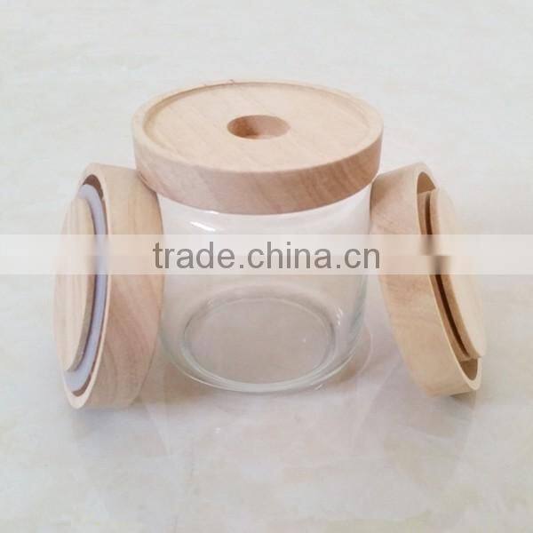 New Creative Glass Bottles Bamboo Cover, Wooden Seal Lid