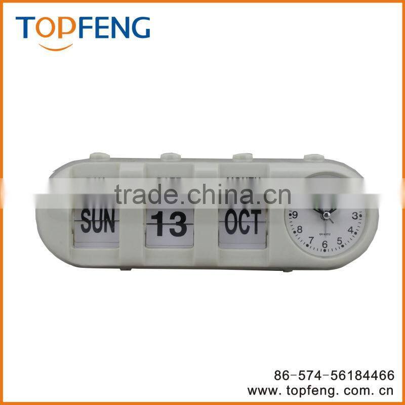 Flip-Date Retro Alarm Clock With Calendar/date table clock/table alarm clock