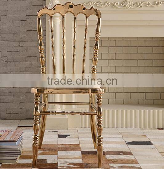 quality polished Titanium golden stainless steel luxury modern chiavari chair LQ-SSC001T