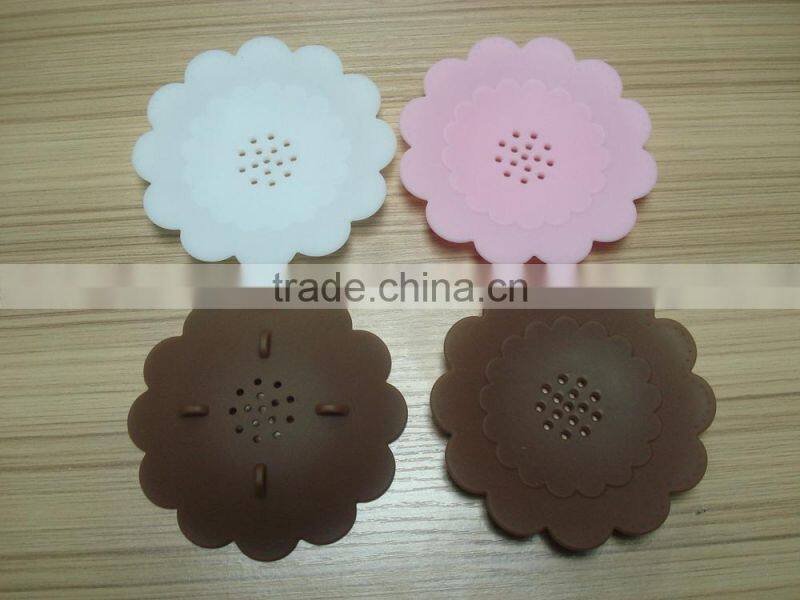 Bathroom multipurpose draining family warm flowers silicone fancy soap boxes