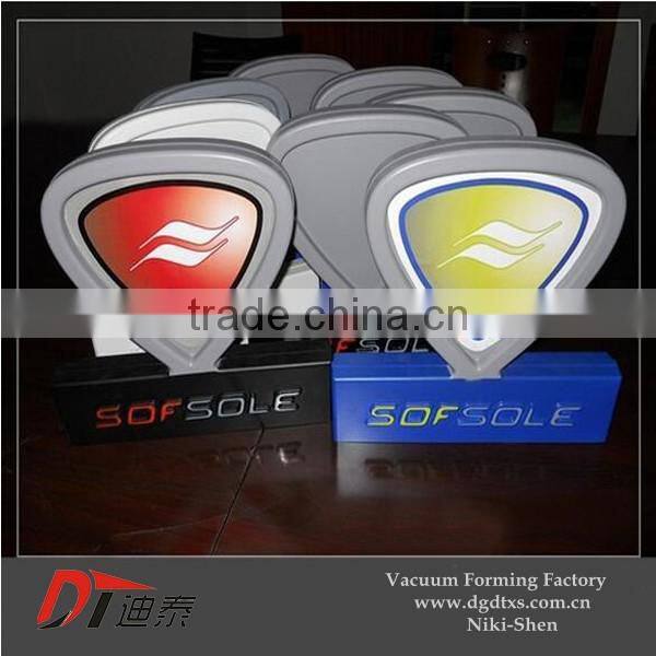 Customized sofsole advertising signs by vacuum forming
