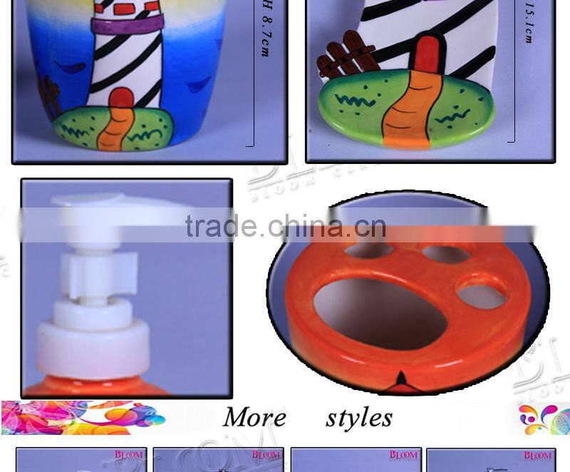Tower design fashion cheap ceramic bathroom set
