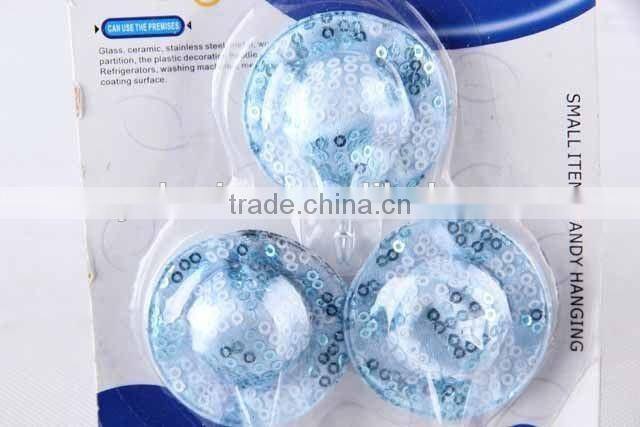 3PC powerful sticking fabric hook with sequins/plastic hook