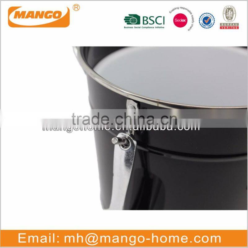 Black painting galvanized steel metal storage ice bucket with scoop with lid
