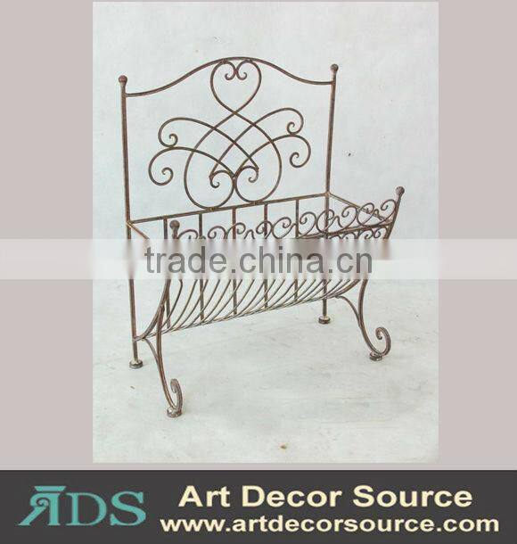 rustic metal wire wall mounted book rack