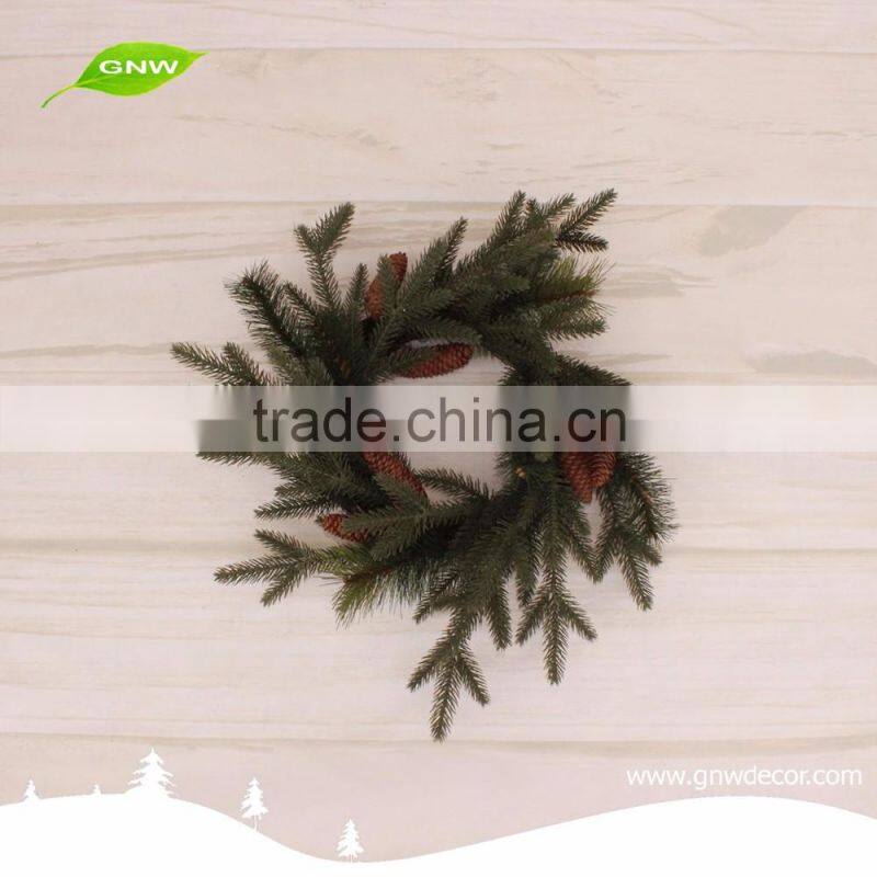 GNW CHWR-1605045 Reasonable Price green Artificial Christmas Wreath with Pine Cones Pine needle ornaments