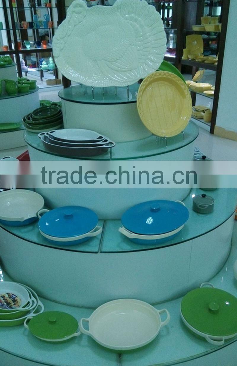 Ceramic platters dolomite bake ware for baking in the oven