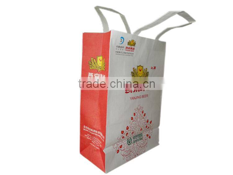 Factory made customer designed luxury paper shopping bag of kraft paper