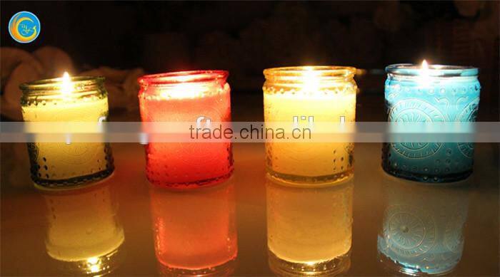 wax candle jar glass candle jar,color candle glass,tea light holder