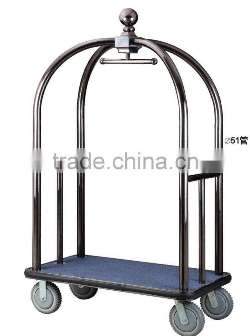 Black color stainless steel luggage trolley D13-C
