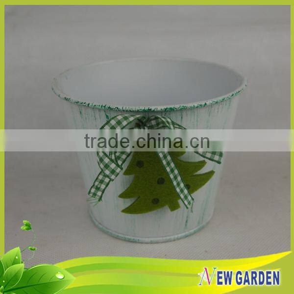 White and Green 12 Inch Flower Pot Or Any Size Welcome OEM