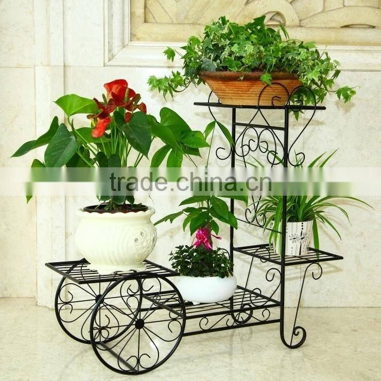 2016 custom rural style wrought iron flower pot stand