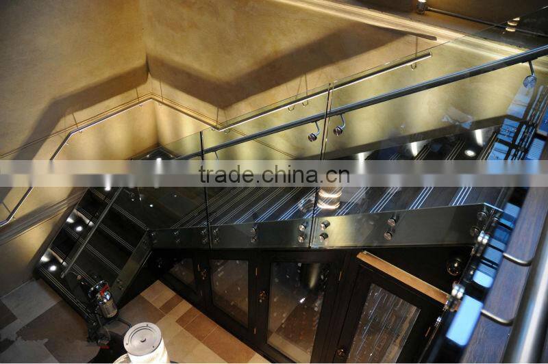 JINXIN Stainless steel shoe base glass rails_U Shaped Channel frameless Glass Balustrade