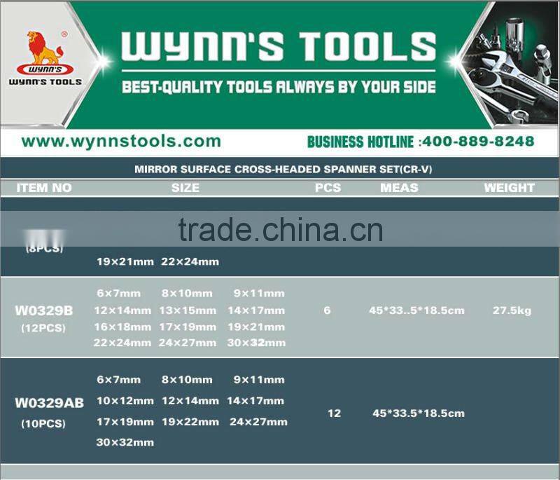 MIRROR SURFACE CROSS-HEADED SPANNER SET(CR-V)