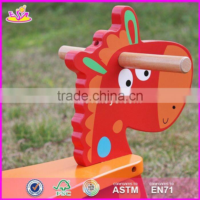 2017 New design funny wooden rocking horses for toddlers W16D109