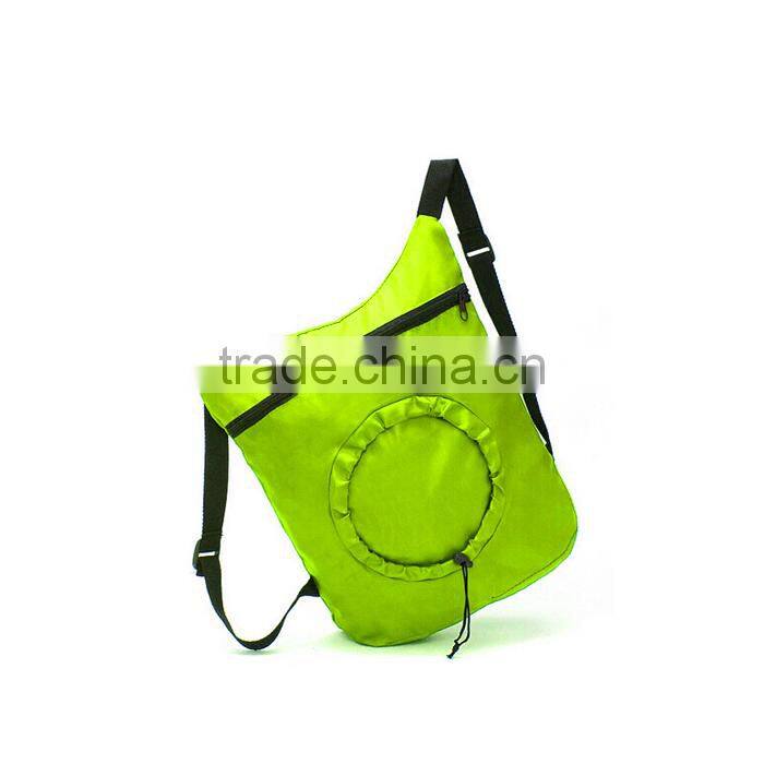 Customized shape design foldable packaging backpack outdoor folding cinch rucksack