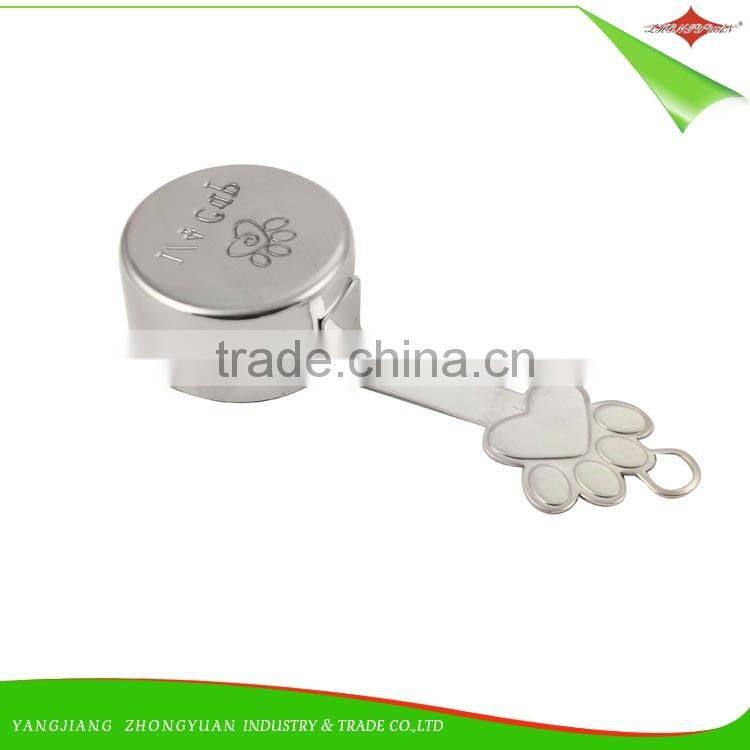 ZY-L1022 4pcs stainless steel measuring cup set with lovely doggy footprints handle