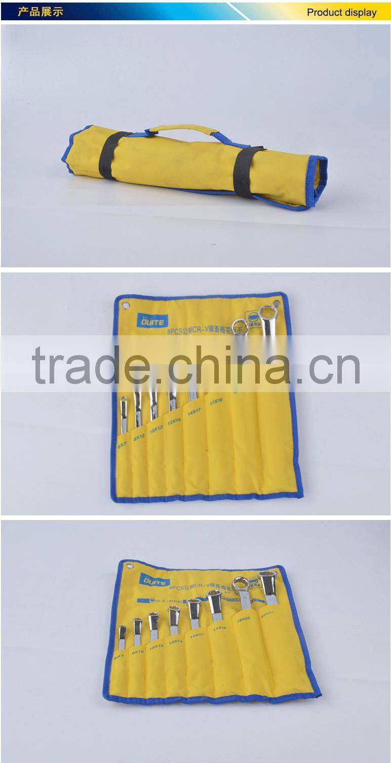 8pcs mirror surface double offset ring wrench set,8pcs anti-rust spaner wrench ring set ,8 pcs double ring wrench set