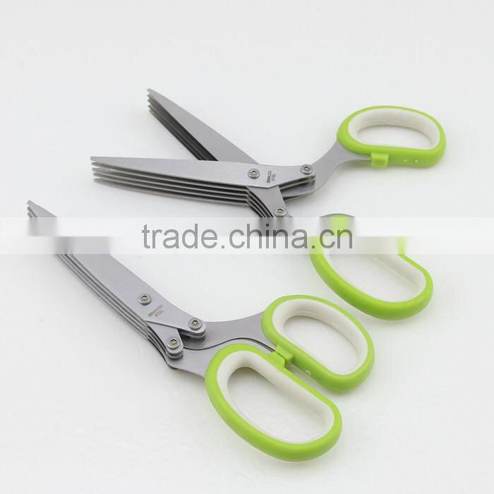 Five Stainless Steel Blades Multipurpose Kitchen Shear Culinary Herb Scissors
