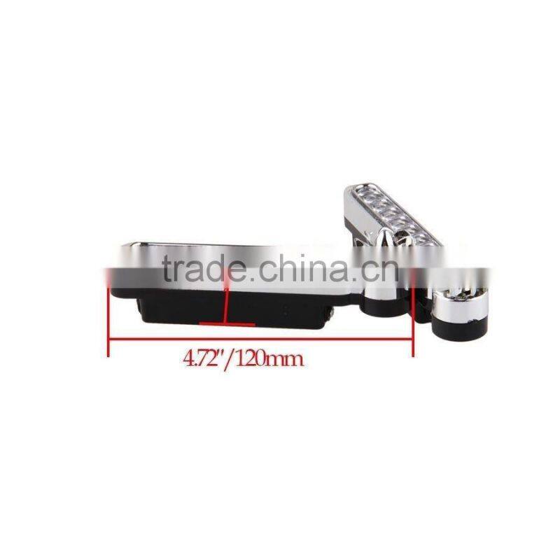 2 Pcs White 8LED Wireless Wind Powered Car SUV Daytime Running Driving Fog Light