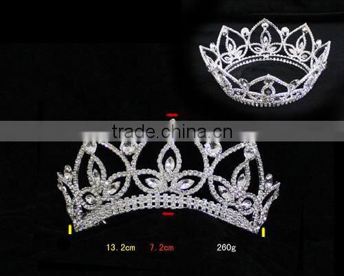 New Large Rhinestone Pageant Crown Hair Ornament H172-143