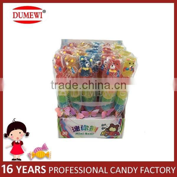 HALAL Colorful Mini Bear Shape Fruit Jelly Lollipop Candy