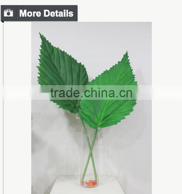 2016 PU big artificial leaves for home decoration artificial green leaves