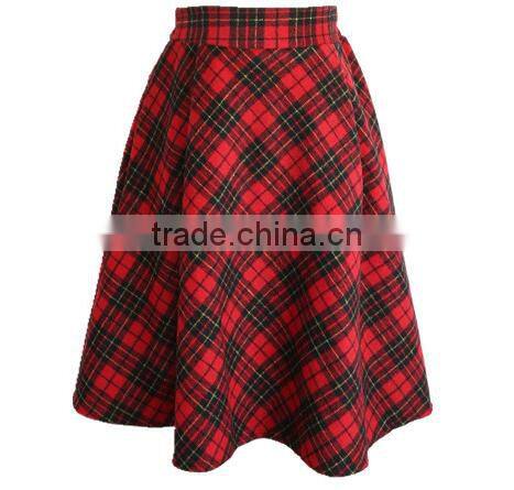 Fashion 2015 Autumn Winter Casual High Waist Midi Women Girl Knee-Length Skirt