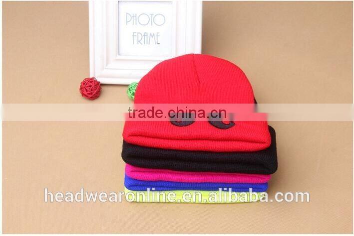 Custom Fashion High Quality Moustache Embroidey Knitted Hats And Beanie Hats