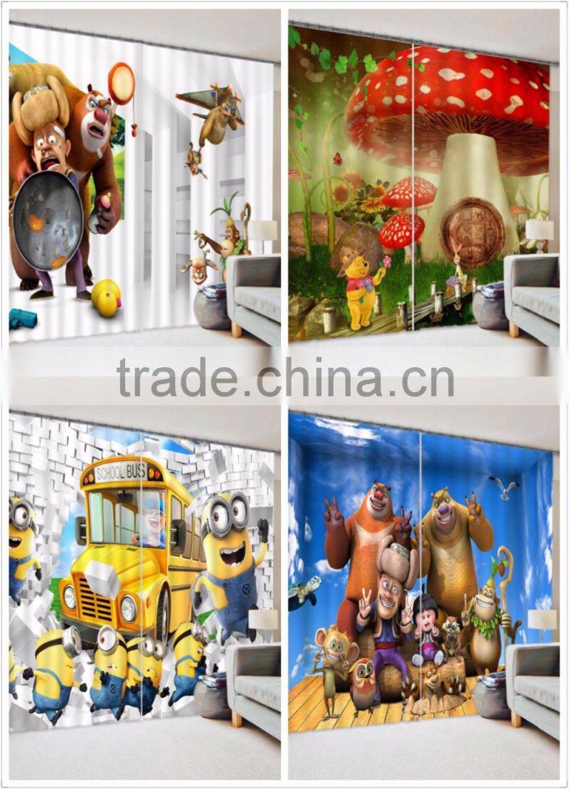 3D fabric customized photo printed curtian simple design blackout bedroom living room curtains