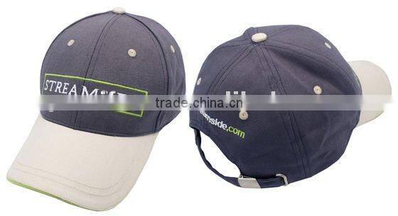 Embroidery white 100%Cotton Baseball Cap&Casual Hat