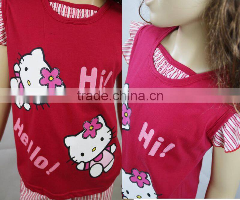 Girls Cotton short sleeve clothes set girls pajamas short set