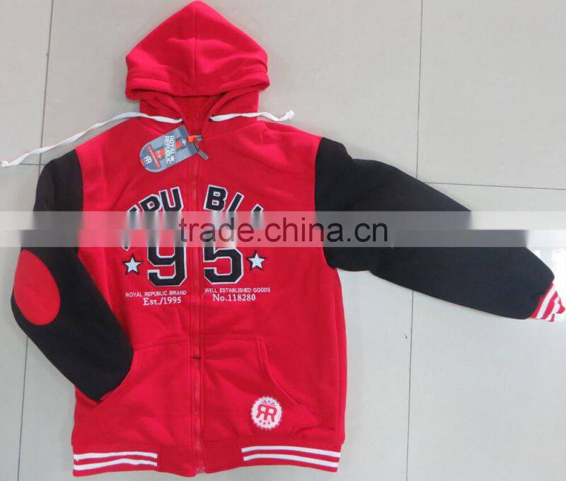 stock wholesale fleece jacket sherpa lined hooded fleece jacket /coat