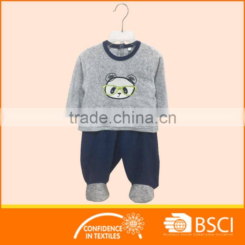 Bear pattern autumn winter long sleeve boys pajamas children sleepwear