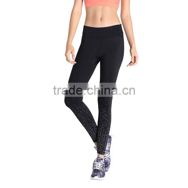 Wholesale Ladies Sports Pants Elastic Fitness GYM Leggings Luminous Reflex Yoga Pants