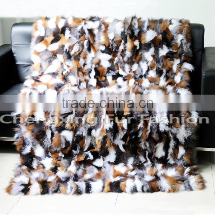 CX-D-83 Custom Made European Style Genuine Fox Fur Bedding Set Luxury