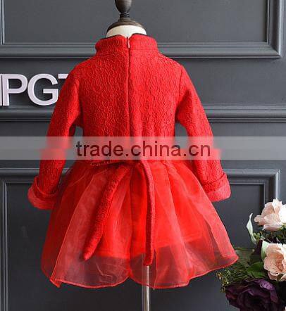 2016 Winter new baby girl dress national long-sleeved baby frock design picture princess dress