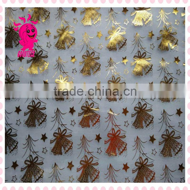 2015 wholesale christmas tulle bells printing soft tulle for christmas